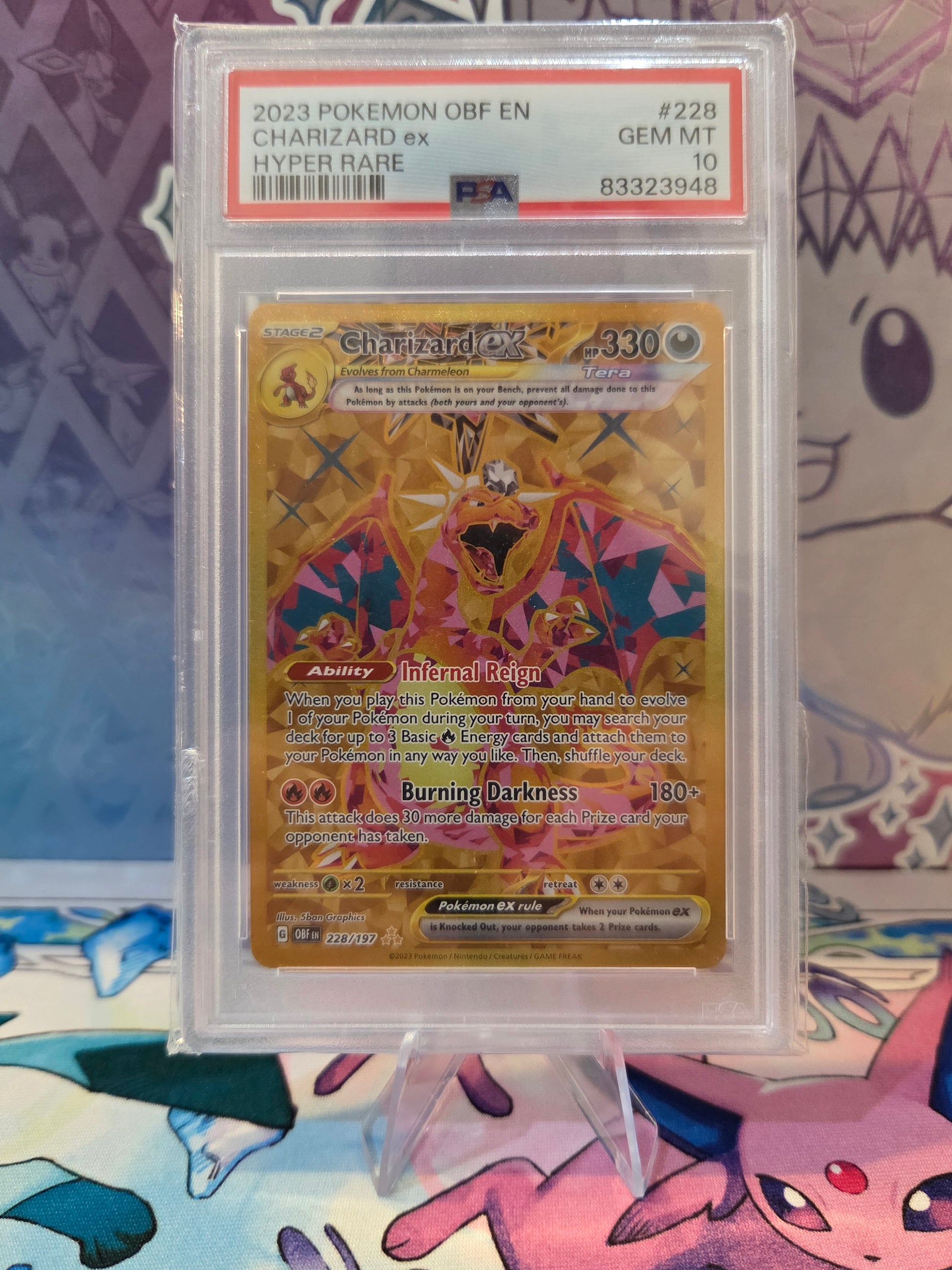 PSA 10 Charizard ex 228/197 Obsidian Flames OBF Hyper Rare Gold POKEMON