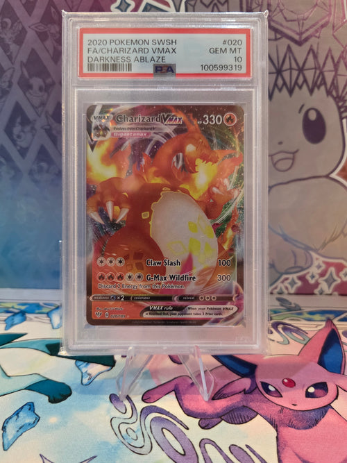 2020 Pokemon SWSH FA/Charizard VMax Darkness Ablaze #020 PSA 10
